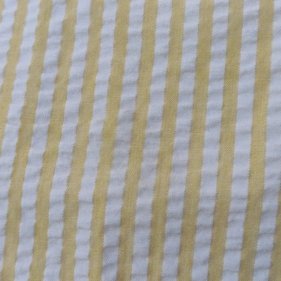 Vintage Handmade Yellow Striped Seersucker Pants L - Picture 9 of 9